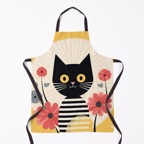 Item preview, Harmony in Feline and Floral: A Light Black and Yellow Palette designed and sold by PaintbrushPlace.