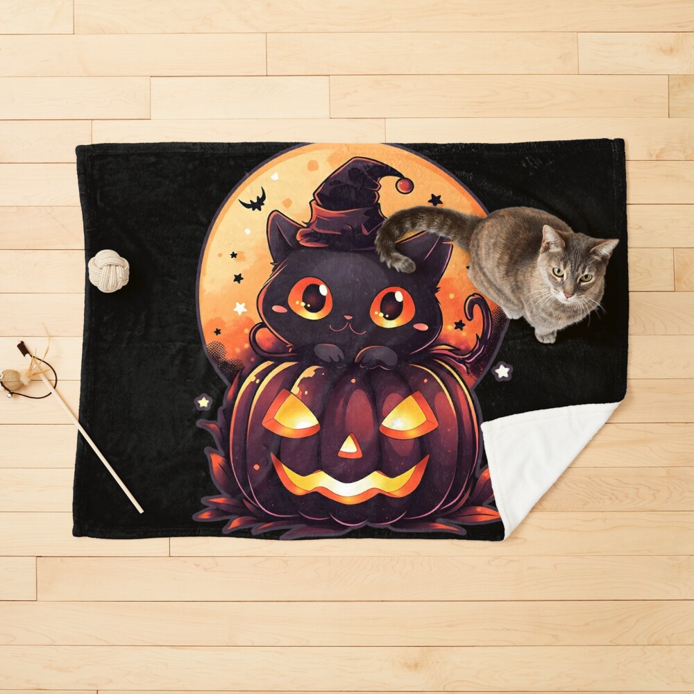 Premium AI Image  Halloween concept Cute little puppies in black clothes  on wooden background with pumpkins