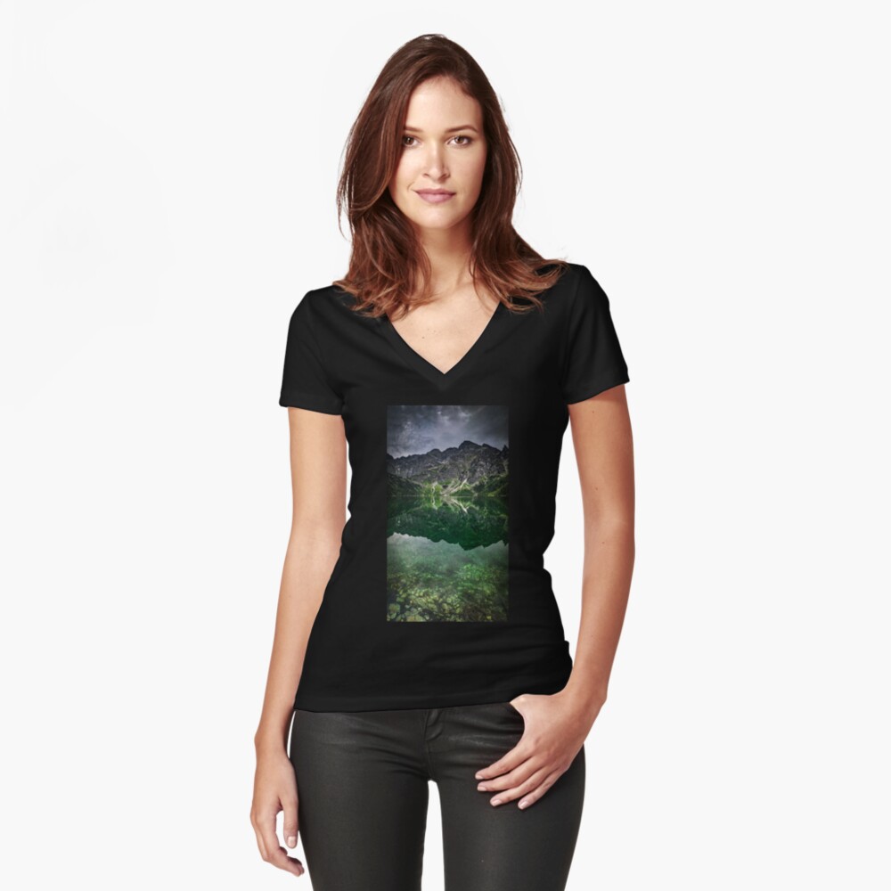Item preview, Fitted V-Neck T-Shirt designed and sold by picdab-com.