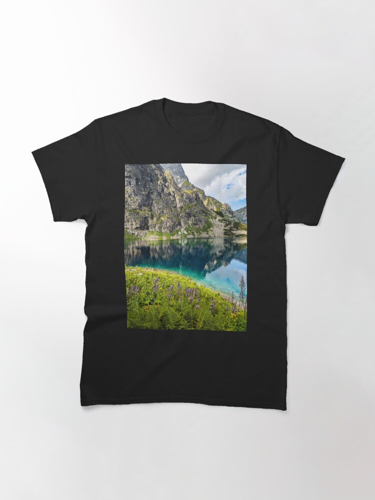 Thumbnail 3 of 7, Classic T-Shirt, Mountains landscape flowers and lake designed and sold by picdab-com.
