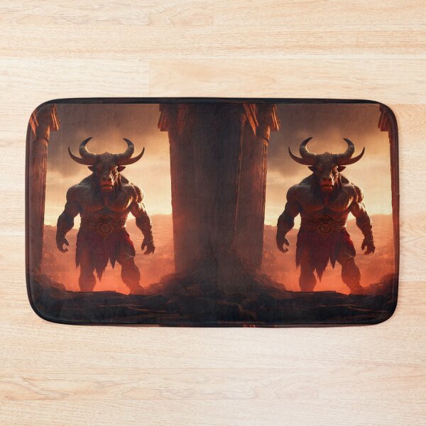 Item preview, Majestic minotaur in an ancient Greek temple, in the style of epic fantasy scenes designed and sold by AI-Only Creations.
