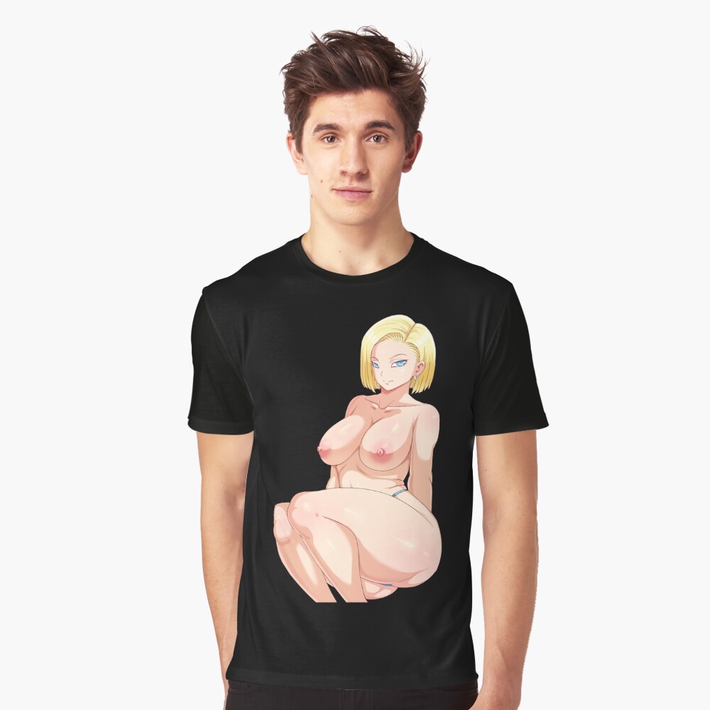 "Android 18 Nude Oppai Anime Ecchi Hentai Girl Active " Sticker for