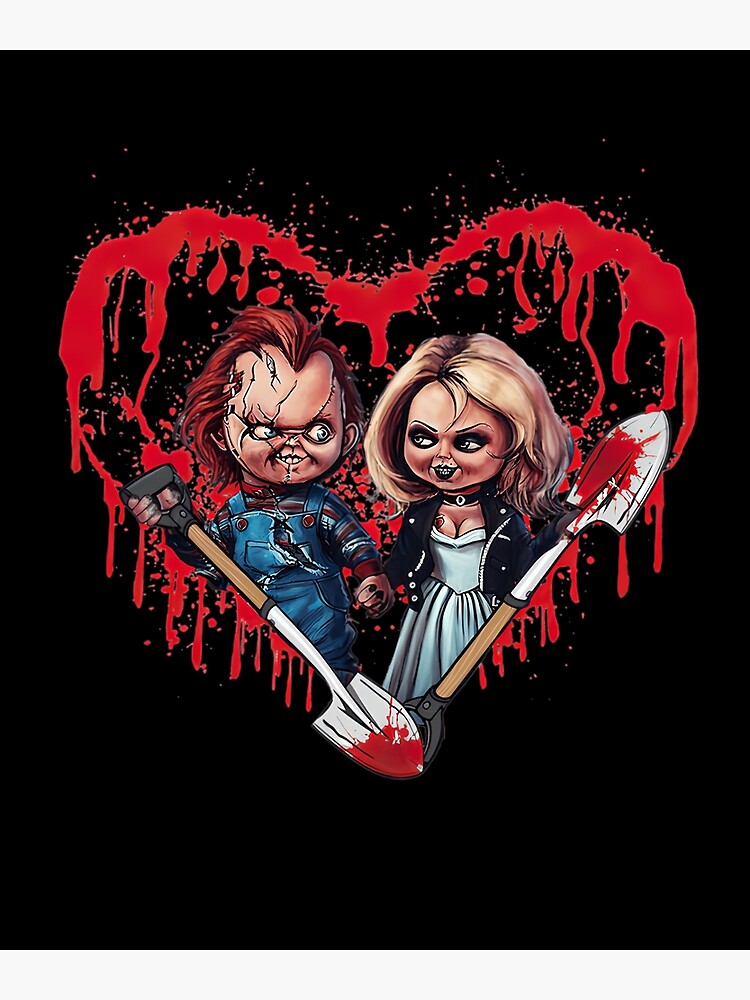 Bloody Heart Bride of Chucky and Tiffany Halloween Relaxed Fit 	 Photographic Print