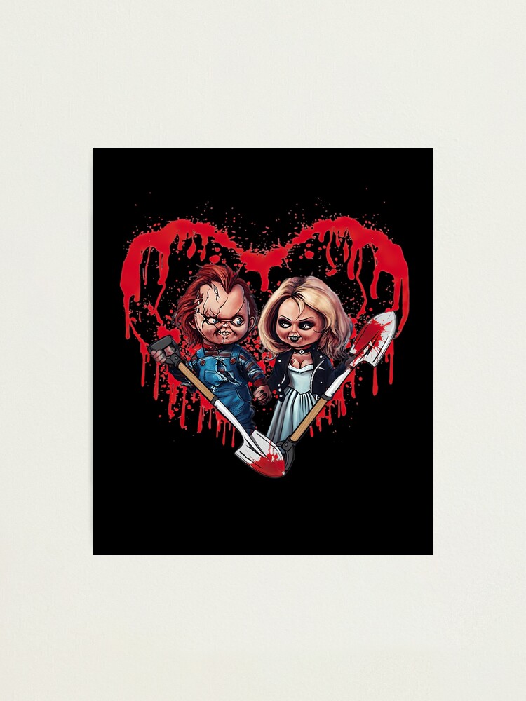 Bloody Heart Bride of Chucky and Tiffany Halloween Relaxed Fit 	 Photographic Print