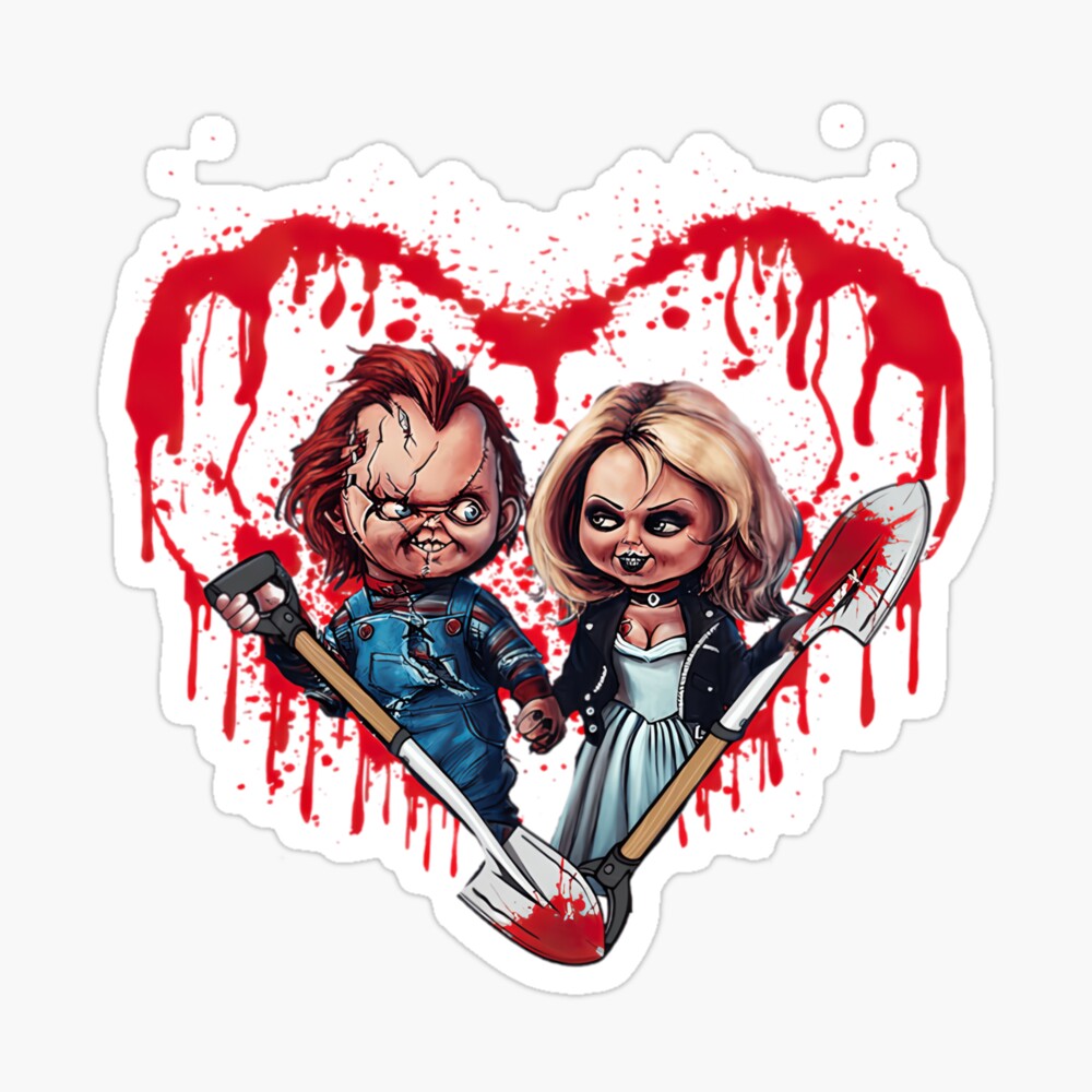 Bloody Heart Bride of Chucky and Tiffany Halloween Relaxed Fit 	 Photographic Print