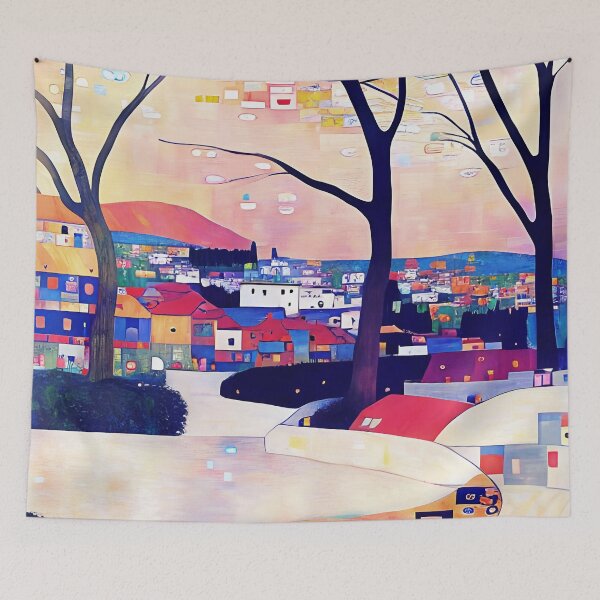 Item preview, Quaint Village in Winter  designed and sold by Dana Roper.