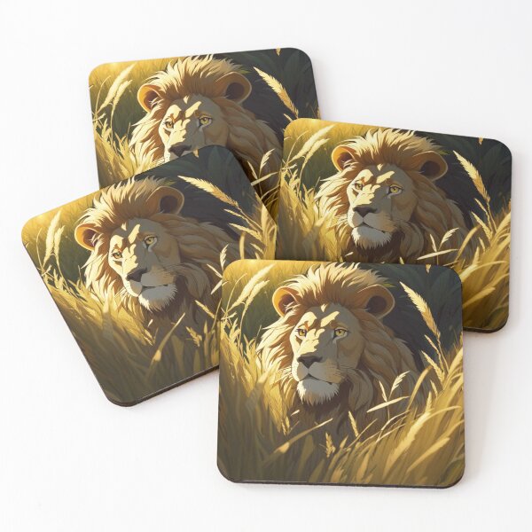 Item preview, Anime Lion In Gold Grass designed and sold by Gabriela McDaniel.