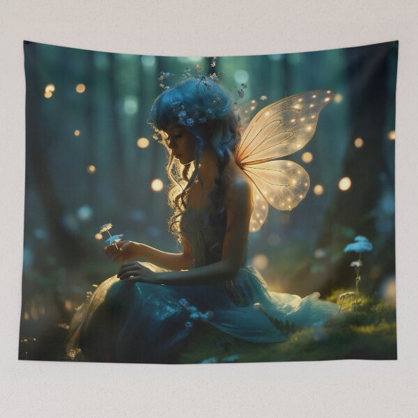 Item preview, Cute fairy in the mystery woods designed and sold by Red Witch Art.
