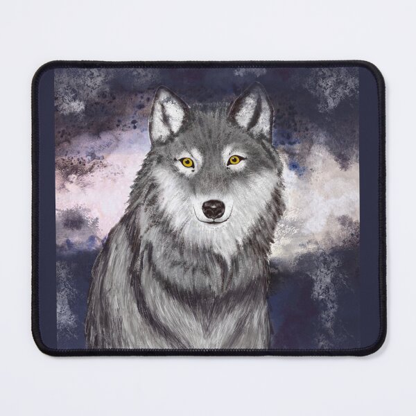 Item preview, Larger wolf in front of a stormy sky designed and sold by Catherine Anicic.