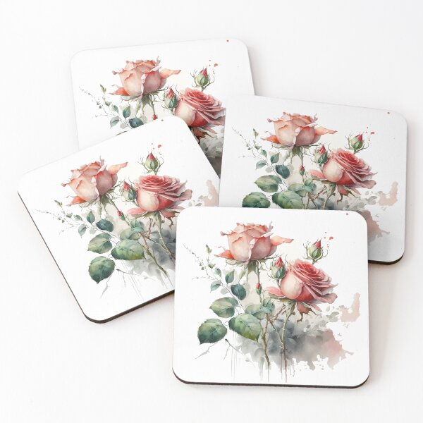 Item preview, Grunge Watercolor Roses on Paint Splatter Background designed and sold by StephanieWard.