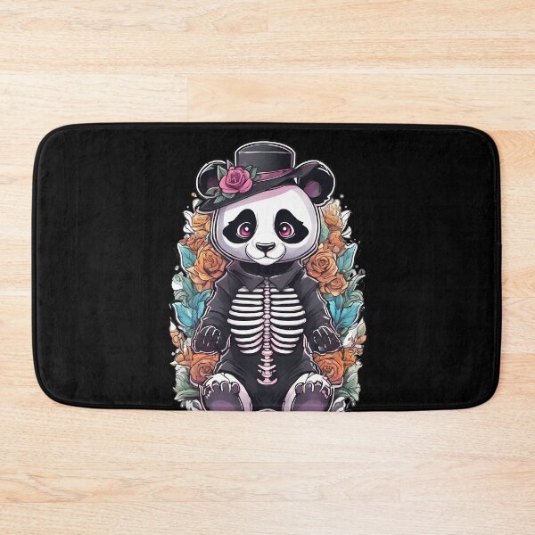 Item preview, Whimsical Panda Skeleton in a Dark Floral Landscape designed and sold by Mechanical-Artt.