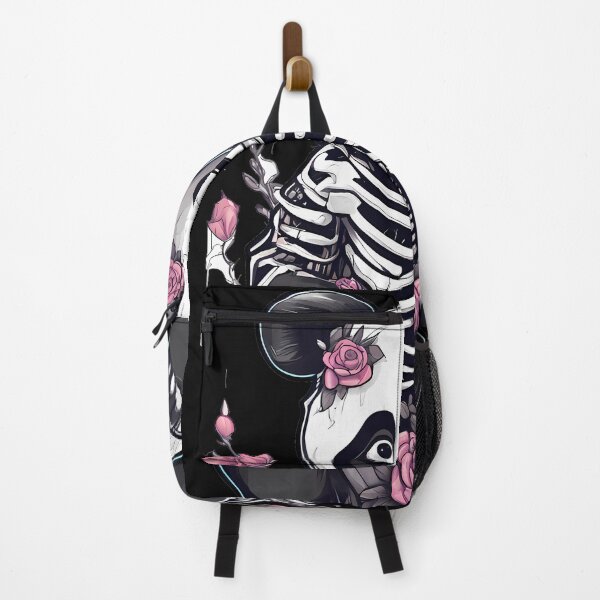 Item preview, Eerie Panda Skeleton in a Whimsical Floral Background designed and sold by Mechanical-Artt.