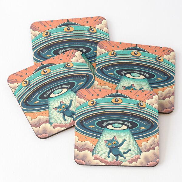 Item preview, UFO Cat Abduction Vintage Style designed and sold by Puristock.