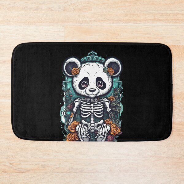 Item preview, Mysterious Panda Skeleton in a Field of Dark Florals designed and sold by Mechanical-Artt.
