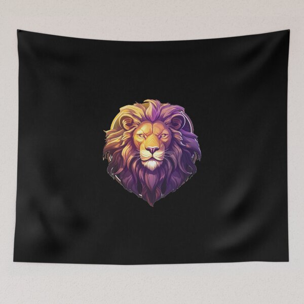 Item preview, León morado y dorado designed and sold by MullerShop.