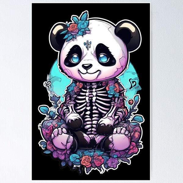 Item preview, Playful Yet Eerie Panda Creepypasta in a Floral World designed and sold by Mechanical-Artt.