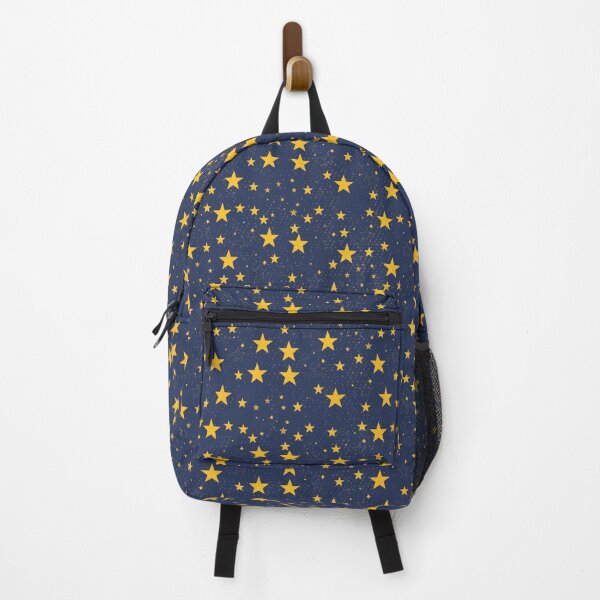 Aperçu de l'œuvre Motif grange étoiles sur fond bleu marine foncé créée et vendue par Victoria Riabov.