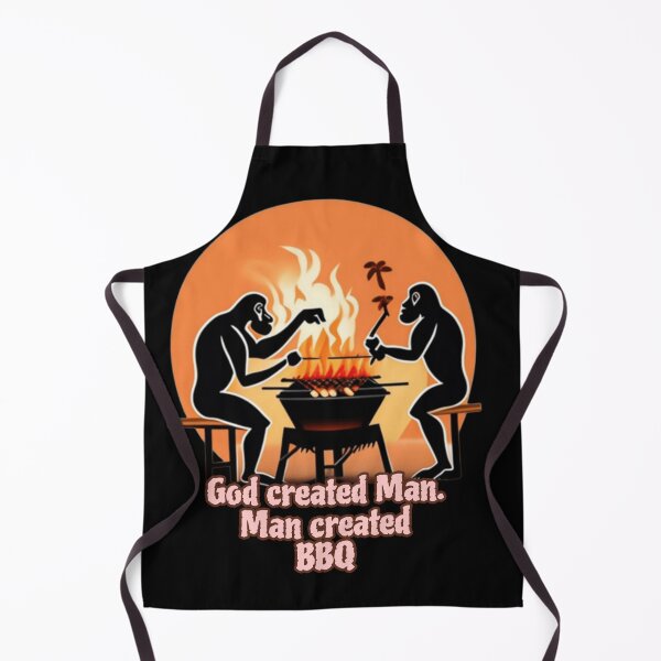 Item preview, God created man, man created BBQ  designed and sold by Roxburylane.
