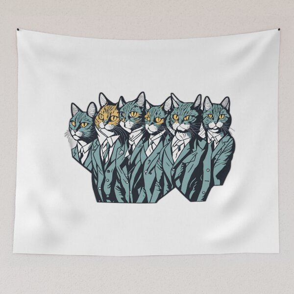 Item preview, Suave Cat Ensembles: Stylish Cats in Suits Art designed and sold by FashionRex.