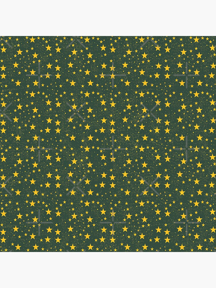 Thumbnail 4 of 4, Clock, Stars grange pattern on the olive green background designed and sold by Victoria Riabov.