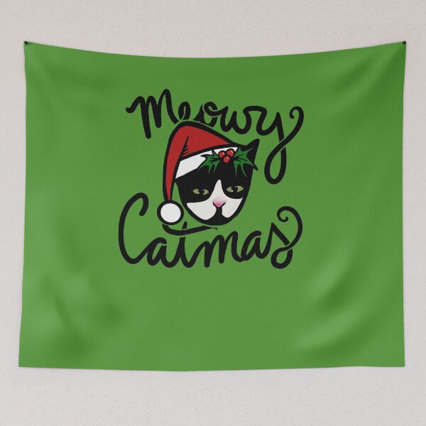 Item preview, meowy Catmas Tuxedo Cat designed and sold by FrictionMaxxing.