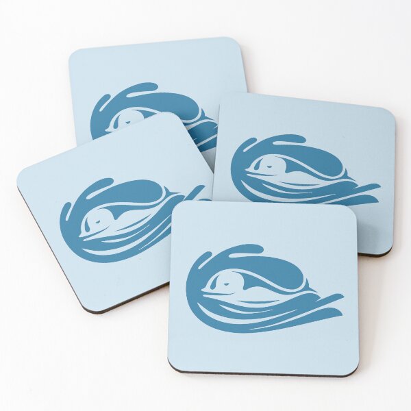 Item preview, Dolphin in the sea graphic negative space illustration  designed and sold by Wiggly Lines.