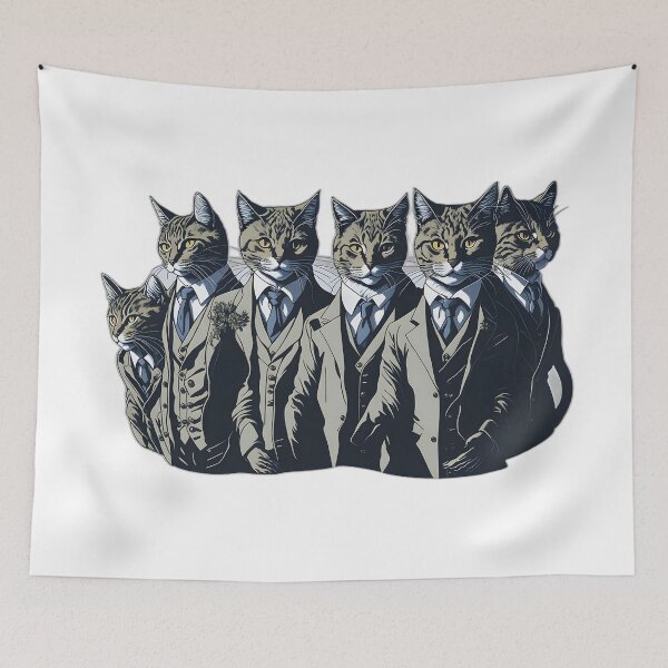Item preview, Suave Feline Attire: Cats in Suits Art Collection designed and sold by FashionRex.