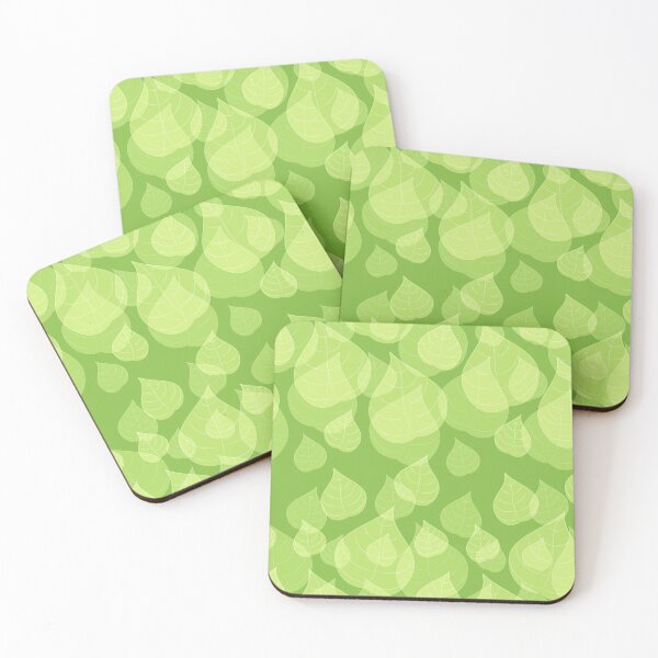 Item preview, Falling Leaves - light green on a darker green repeat pattern designed and sold by DigitalCustard.