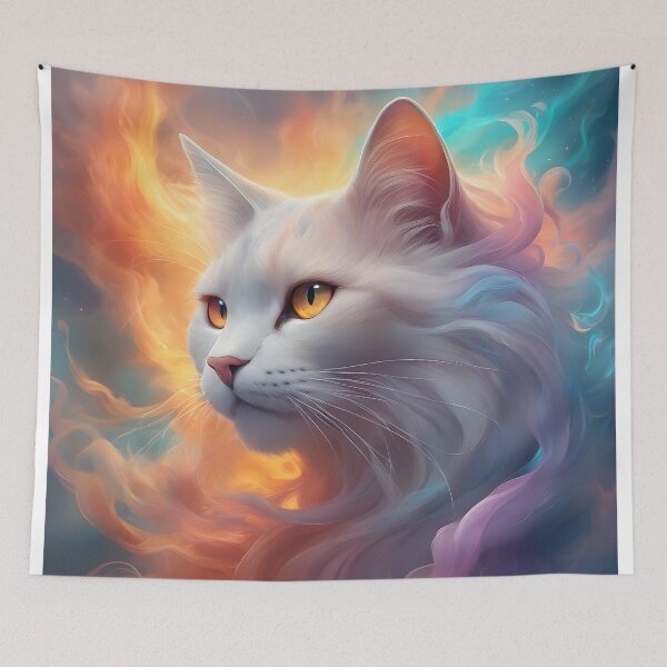 Item preview, cat among rainbow clouds designed and sold by ViktorVigo.