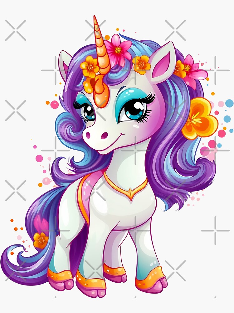 Cute Baby Unicorn Purple Sticker for Sale by PaTToStudio Redbubble