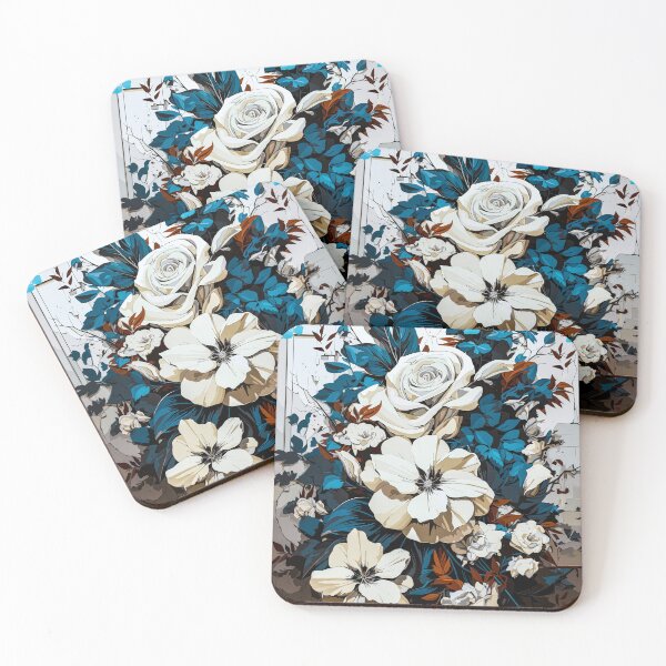 Item preview, Blue Floral Mural designed and sold by SteadyRolling.