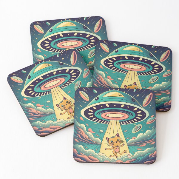 Item preview, Alien Abducting Cat Vintage Cool Design designed and sold by Puristock.