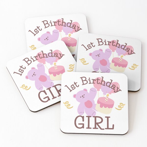 Item preview, 1st Birthday squad Girl - cute teddy bear balloon cake party designed and sold by TNwandesignart.