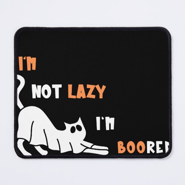 Item preview, I'm Not Lazy I'm BOOred Spooky Ghost Cat designed and sold by PiggyBoxer.