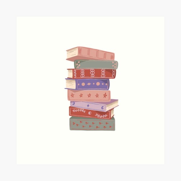 Fashion Book Stack Illustration Print