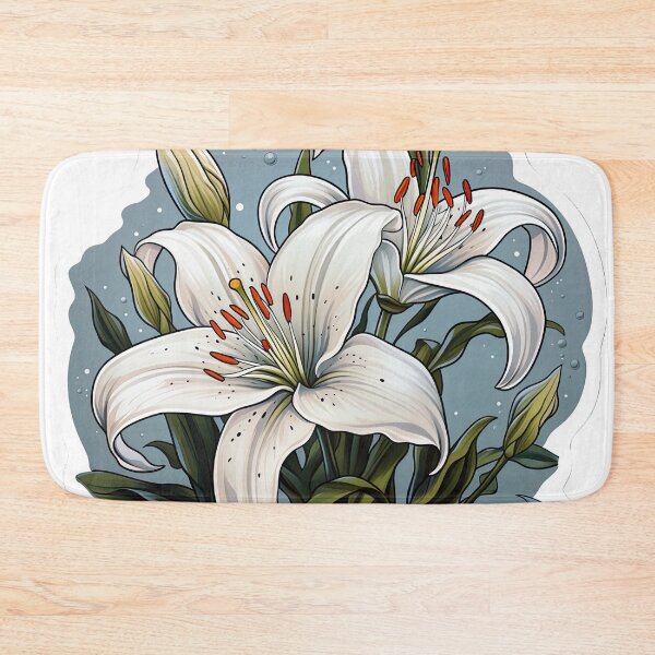 Item preview, White flowers designed and sold by abmkf.