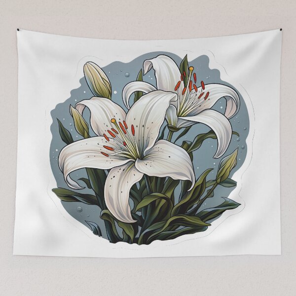 Item preview, White flowers designed and sold by abmkf.