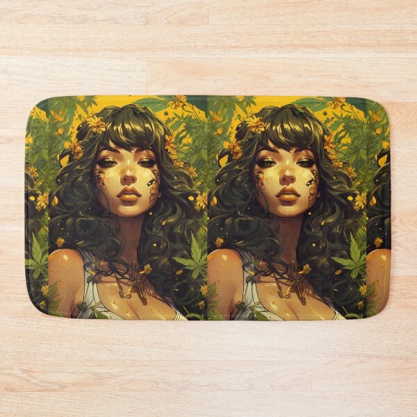 Item preview, A Whimsical Hippie Fairy Woman in a Weed Forest designed and sold by wojysmokes.