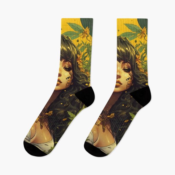 Item preview, A Whimsical Hippie Fairy Woman in a Weed Forest designed and sold by wojysmokes.