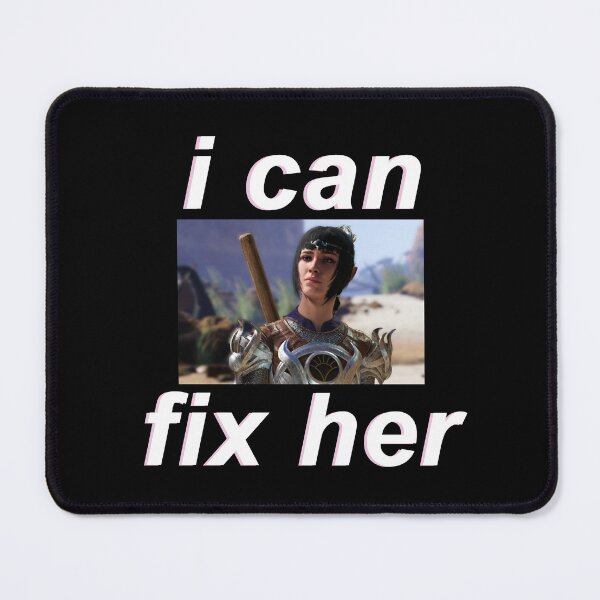 Item preview, (FOR DARK BACKGROUND) Shadowheart "I can fix her" designed and sold by cybarchangel.