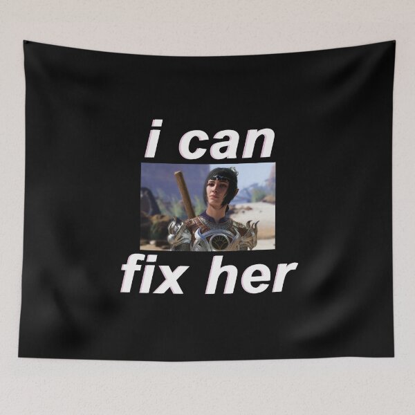 Item preview, (FOR DARK BACKGROUND) Shadowheart "I can fix her" designed and sold by cybarchangel.
