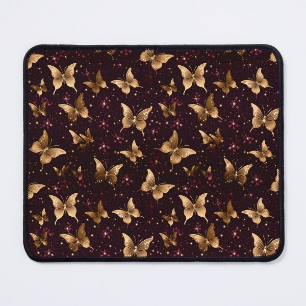 Item preview, Opulent Elegance: Goldleaf Glitter Butterfly and Snowflake Seamless Pattern designed and sold by AlienSkinEyes.