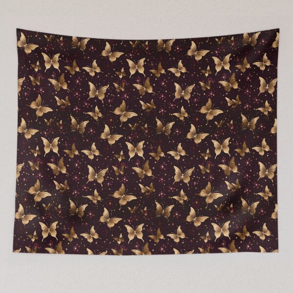Item preview, Opulent Elegance: Goldleaf Glitter Butterfly and Snowflake Seamless Pattern designed and sold by AlienSkinEyes.