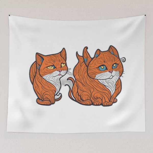 Item preview, Adorable Cat Blush: Whimsical Feline Art Collection designed and sold by FashionRex.