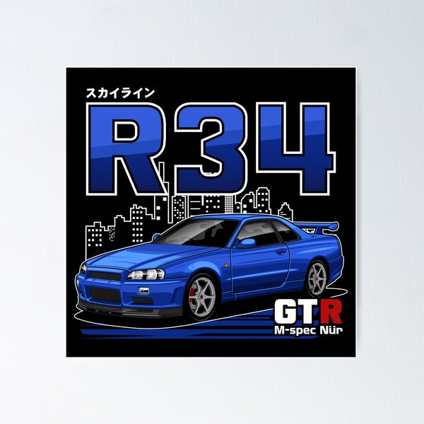 スカイラインGTR M-spec BNR34 ポスター スカイラインGTR M-spec BNR34 ポスター