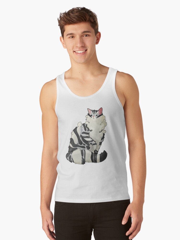 Thumbnail 1 of 3, Tank Top, Silver norwegian forest cat designed and sold by FelineEmporium.