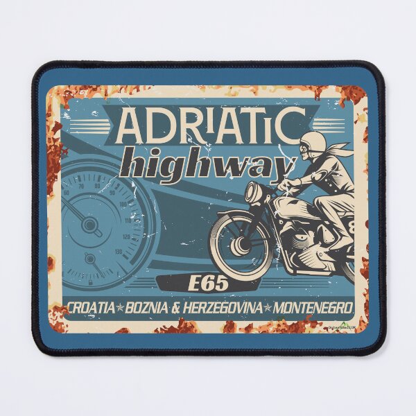 Item preview, Adriatic Highway Croatia Bosnia Montenegro Motorcycle T-Shirt Sticker 01 designed and sold by OuterShellUK.