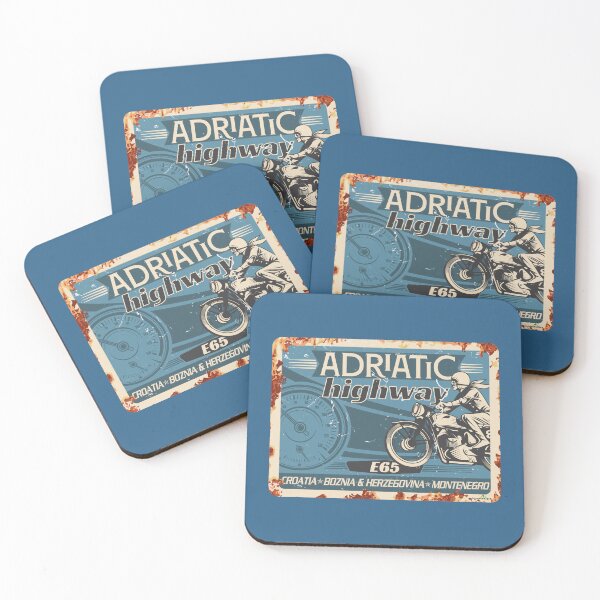 Item preview, Adriatic Highway Croatia Bosnia Montenegro Motorcycle T-Shirt Sticker 01 designed and sold by OuterShellUK.