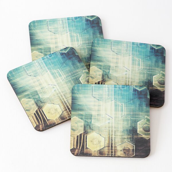 Item preview, Technological industrial 2d hexagons design designed and sold by WelSol.