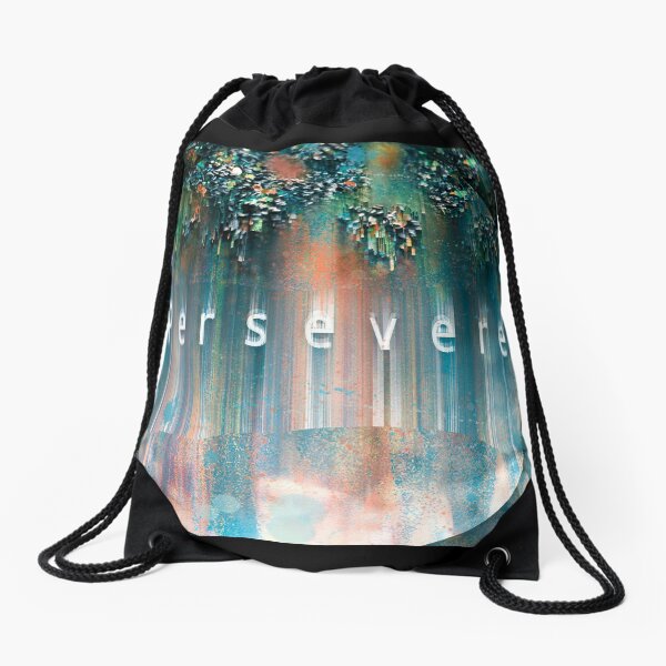 Persevere digital art print Drawstring Bag